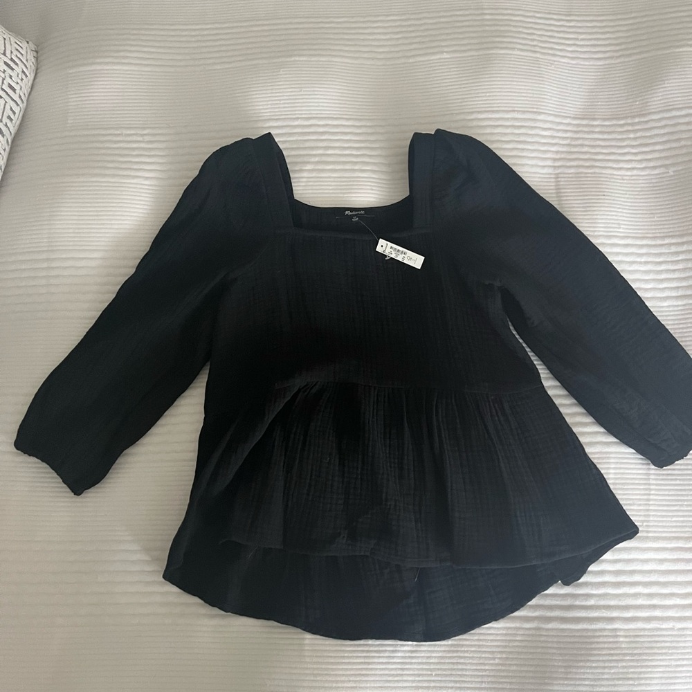 Black peplum top
